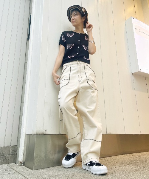 Candy Stripper（キャンディストリッパー）の「BUTTERFLY BABY KNIT カーディガン（カーディガン/ボレロ・レディース・ライトブルー/ブラック/イエロー・2）」の8枚目の写真