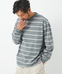 green label relaxing | マルチボーダー クルーネック 長袖 カットソー(Tシャツ/カットソー)