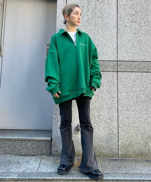 DANKE SCHON（ダンケシェーン）の「DankeSchon/ダンケシェーン/ハーフジップスウェット（スウェット・レディース・ブラック/ブルー/グリーン・FREE）」の19枚目の写真