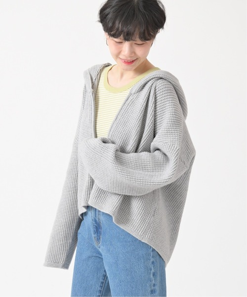 U by SPICK&SPAN(ユーバイスピックアンドスパン)の「ワッフルZIPフーディー◆(パーカー・レディース・ブラウン/グレー・FREE)」の15枚目の写真