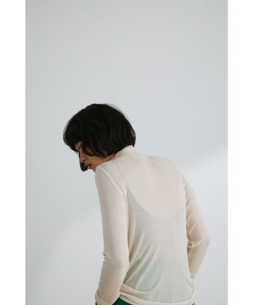 STYLEMIXER(スタイルミキサー)の「シアーハイネックトップ(Tシャツ/カットソー・レディース・ホワイト/ブラック/サックスブルー/オレンジ・FREE)」の9枚目の写真