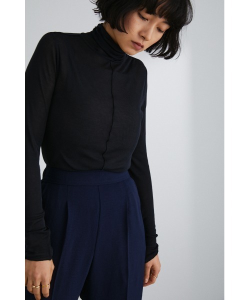 STYLEMIXER(スタイルミキサー)の「シアーハイネックトップ(Tシャツ/カットソー・レディース・ホワイト/ブラック/サックスブルー/オレンジ・FREE)」の12枚目の写真