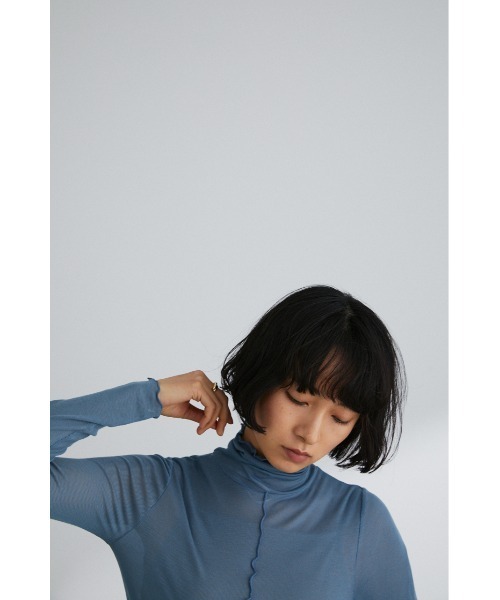 STYLEMIXER(スタイルミキサー)の「シアーハイネックトップ(Tシャツ/カットソー・レディース・ホワイト/ブラック/サックスブルー/オレンジ・FREE)」の17枚目の写真