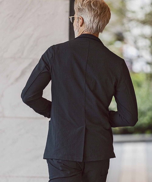 【新品】ウノピュウノ1piu1uguale3/シアサッカージャケット/カーキ6 1PIU1UGUALE3 RELAX(ウノピゥウノウグァーレトレ)シアサッカージャケット