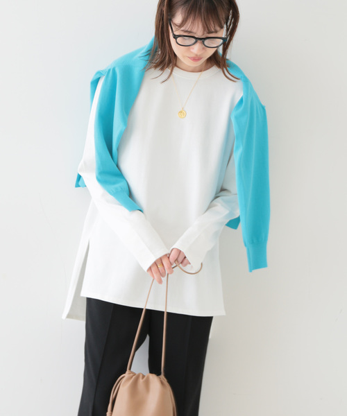 「SLOBE IENA」 長袖カットソー FREE ブルー レディース セール】BD天竺ロングスリーブカットソー◇（Tシャツ/カットソー