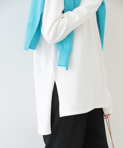 SLOBE IENA（スローブイエナ）の「BD天竺ロングスリーブカットソー◆（Tシャツ/カットソー・レディース・ホワイト/スカイブルー・FREE）」の11枚目の写真