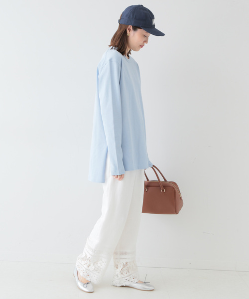 SLOBE IENA（スローブイエナ）の「BD天竺ロングスリーブカットソー◆（Tシャツ/カットソー・レディース・ホワイト/スカイブルー・FREE）」の17枚目の写真