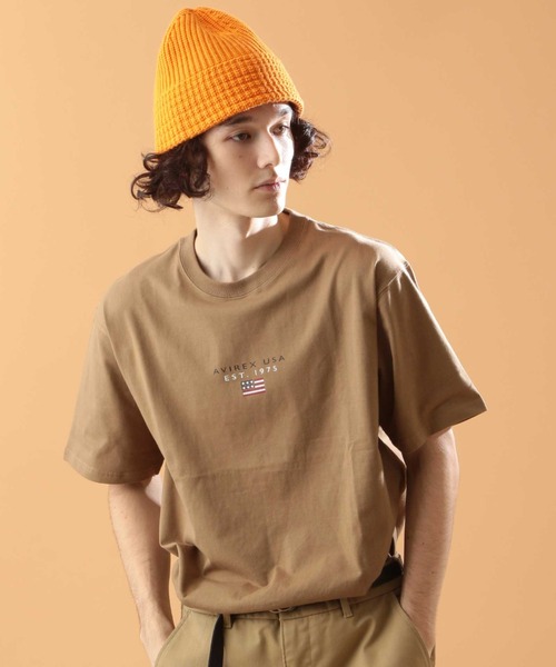 AVIREX(アヴィレックス)の「ブロック ロゴ ショートスリーブ Tシャツ / BLOCK LOGO L/S T-SHIRT / アヴィレックス / AVIREX(Tシャツ/カットソー・メンズ・レッド/ネイビー/ブラック/ホワイト/カーキ/イエロー・X-LARGE/XX-LARGE/LARGE/MEDIUM)」の4枚目の写真