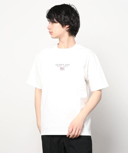 AVIREX(アヴィレックス)の「ブロック ロゴ ショートスリーブ Tシャツ / BLOCK LOGO L/S T-SHIRT / アヴィレックス / AVIREX(Tシャツ/カットソー・メンズ・レッド/ネイビー/ブラック/ホワイト/カーキ/イエロー・X-LARGE/XX-LARGE/LARGE/MEDIUM)」の9枚目の写真