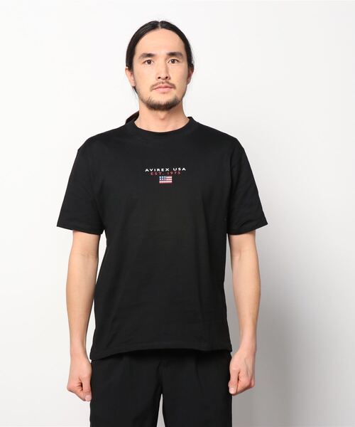 AVIREX(アヴィレックス)の「ブロック ロゴ ショートスリーブ Tシャツ / BLOCK LOGO L/S T-SHIRT / アヴィレックス / AVIREX(Tシャツ/カットソー・メンズ・レッド/ネイビー/ブラック/ホワイト/カーキ/イエロー・X-LARGE/XX-LARGE/LARGE/MEDIUM)」の10枚目の写真