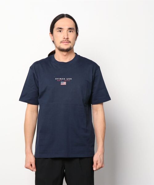 AVIREX(アヴィレックス)の「ブロック ロゴ ショートスリーブ Tシャツ / BLOCK LOGO L/S T-SHIRT / アヴィレックス / AVIREX(Tシャツ/カットソー・メンズ・レッド/ネイビー/ブラック/ホワイト/カーキ/イエロー・X-LARGE/XX-LARGE/LARGE/MEDIUM)」の11枚目の写真