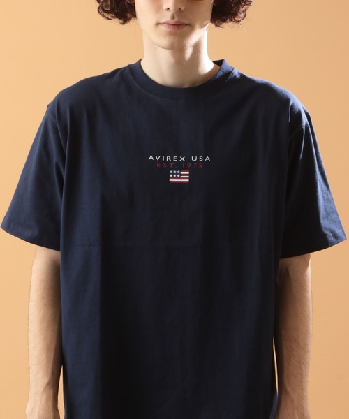 AVIREX(アヴィレックス)の「ブロック ロゴ ショートスリーブ Tシャツ / BLOCK LOGO L/S T-SHIRT / アヴィレックス / AVIREX(Tシャツ/カットソー・メンズ・レッド/ネイビー/ブラック/ホワイト/カーキ/イエロー・X-LARGE/XX-LARGE/LARGE/MEDIUM)」の16枚目の写真