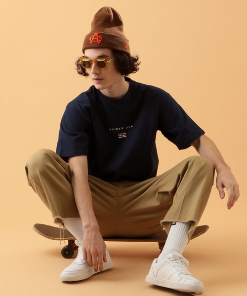 AVIREX(アヴィレックス)の「ブロック ロゴ ショートスリーブ Tシャツ / BLOCK LOGO L/S T-SHIRT / アヴィレックス / AVIREX(Tシャツ/カットソー・メンズ・レッド/ネイビー/ブラック/ホワイト/カーキ/イエロー・X-LARGE/XX-LARGE/LARGE/MEDIUM)」の20枚目の写真