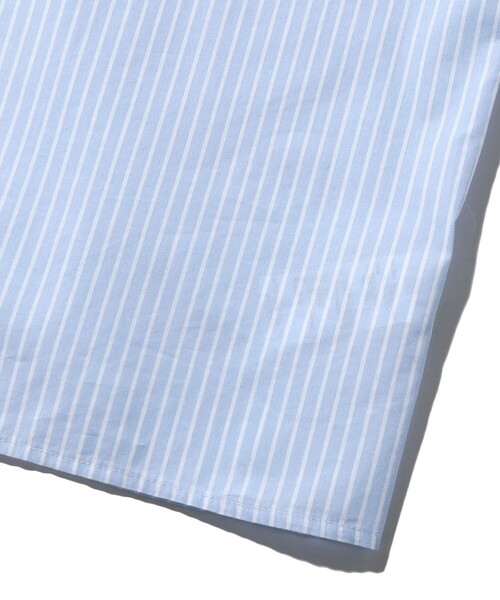 FREAK'S STORE（フリークスストア）の「WEB限定 別注 ビッグシルエット ランダムワッペン刺繍デザイン S/Sワークシャツ（シャツ/ブラウス・メンズ・ストライプ/ホワイト/サックスブルー/ベージュ/グリーン/ブラック・LARGE/SMALL/MEDIUM）」の20枚目の写真