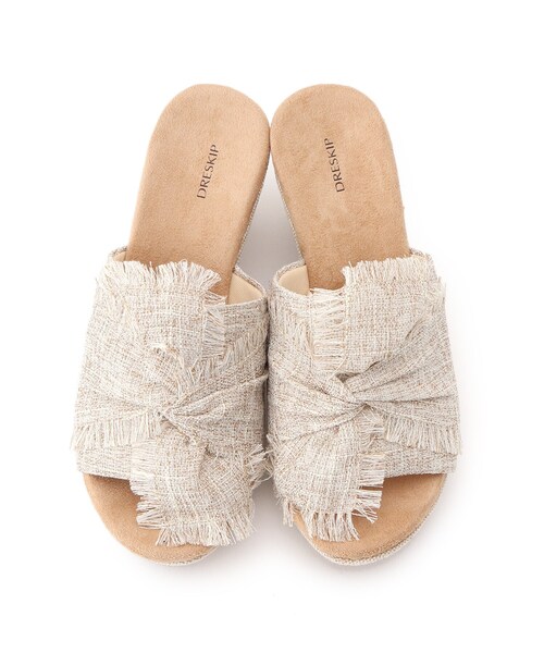 DRESKIP（ドレスキップ）の「◆【歩きやすい/ふかふか/まが～る】 ねじりリボンサンダル（サンダル・レディース・ブラック/ベージュ系/ブラウン系/イエロー/ブルー系3・25/55/45/35）」の9枚目の写真