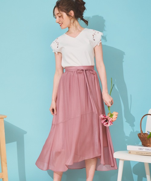 NOELA(ノエラ)の「フラワーカットワークトップス(Tシャツ/カットソー・レディース・ラベンダー/ネイビー/オフホワイト・フリー)」の7枚目の写真