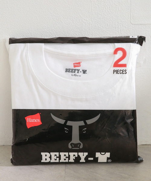 SENSE OF PLACE by URBAN RESEARCH(センスオブプレイスバイアーバンリサーチ)の「『WEB限定』Hanes BEEFY LONG SLEEVE T-SHIRTS 2P(Tシャツ/カットソー・メンズ・ホワイト/ブラック・MEDIUM/LARGE/X-LARGE)」の1枚目の写真