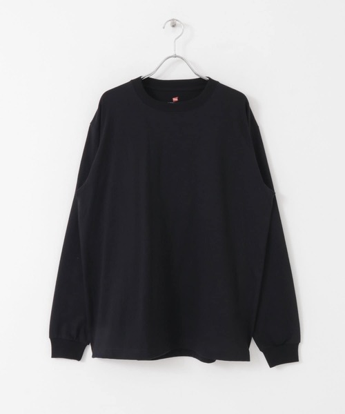 SENSE OF PLACE by URBAN RESEARCH(センスオブプレイスバイアーバンリサーチ)の「『WEB限定』Hanes BEEFY LONG SLEEVE T-SHIRTS 2P(Tシャツ/カットソー・メンズ・ホワイト/ブラック・MEDIUM/LARGE/X-LARGE)」の7枚目の写真