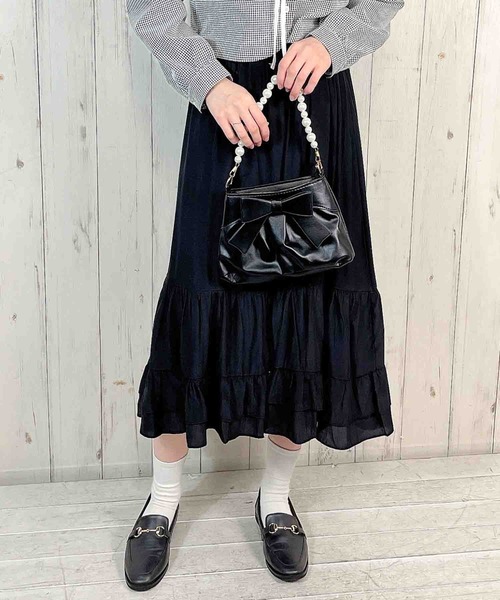 Clice de Paris(クリシェドゥパリス)の「K/ティアードスカート(スカート・レディース・ブラック/ホワイト/パープル・ONESIZE)」の2枚目の写真