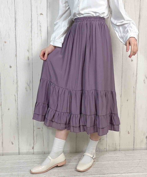 Clice de Paris(クリシェドゥパリス)の「K/ティアードスカート(スカート・レディース・ブラック/ホワイト/パープル・ONESIZE)」の21枚目の写真