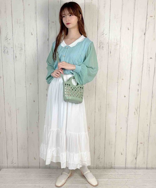 Clice de Paris(クリシェドゥパリス)の「K/ティアードスカート(スカート・レディース・ブラック/ホワイト/パープル・ONESIZE)」の9枚目の写真