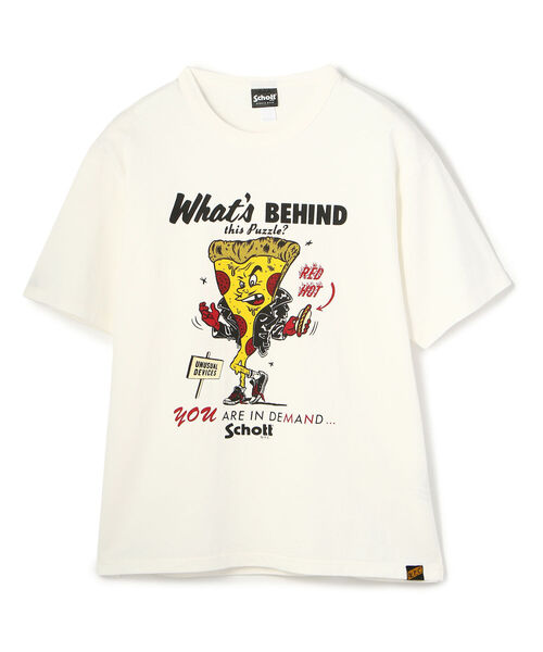 schott（ショット）の「Schott/ショット/PIZZA BOY T-SHIRT/ピザボーイ Tシャツ（Tシャツ/カットソー・メンズ・サックスブルー/ホワイト/オレンジ・X-LARGE/LARGE/MEDIUM/XX-LARGE）」の2枚目の写真