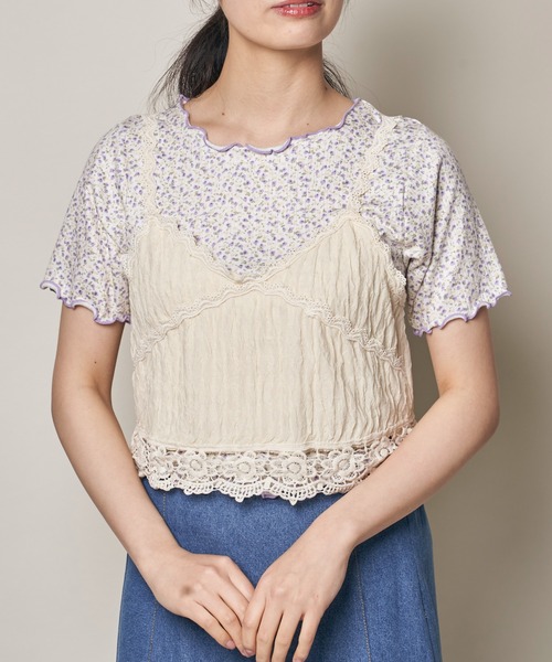 Clice de Paris（クリシェドゥパリス）の「K/レースキャミソール（キャミソール・レディース・ベージュ/ホワイト/グリーン・ONESIZE）」の2枚目の写真