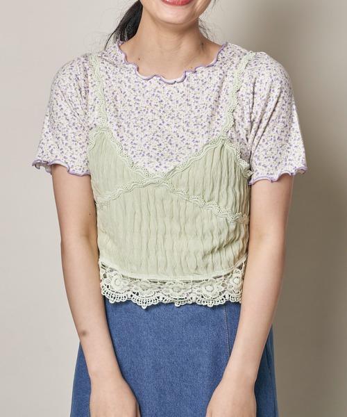 Clice de Paris（クリシェドゥパリス）の「K/レースキャミソール（キャミソール・レディース・ベージュ/ホワイト/グリーン・ONESIZE）」の3枚目の写真