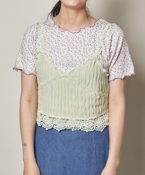 Clice de Paris（クリシェドゥパリス）の「K/レースキャミソール（キャミソール・レディース・ベージュ/ホワイト/グリーン・ONESIZE）」の6枚目の写真