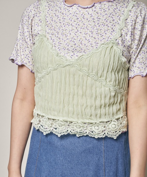 Clice de Paris（クリシェドゥパリス）の「K/レースキャミソール（キャミソール・レディース・ベージュ/ホワイト/グリーン・ONESIZE）」の9枚目の写真