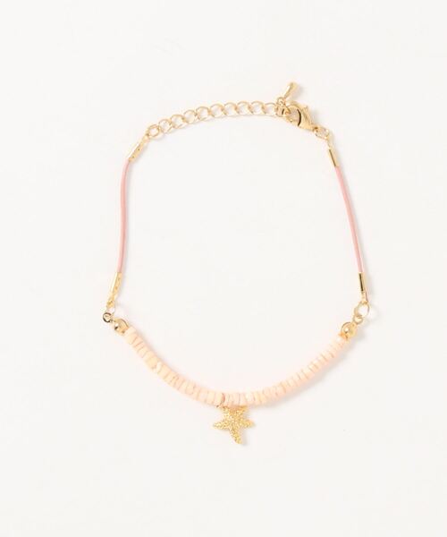 L.H.P(エルエイチピー)の「Raffins/ラフィンズ/ビーズブレスレット(バングル/リストバンド・レディース・ホワイト/ベージュ/サックスブルー/ピンク/ブルー/ベビーピンク・FREE)」の6枚目の写真