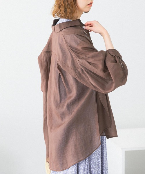 URBAN RESEARCH ROSSO WOMEN（アーバンリサーチ　ロッソ）の「ラミーオーバーデザインシャツ（シャツ/ブラウス・レディース・ベージュ系その他/イエロー系その他/ブラウン系その他・FREE）」の10枚目の写真