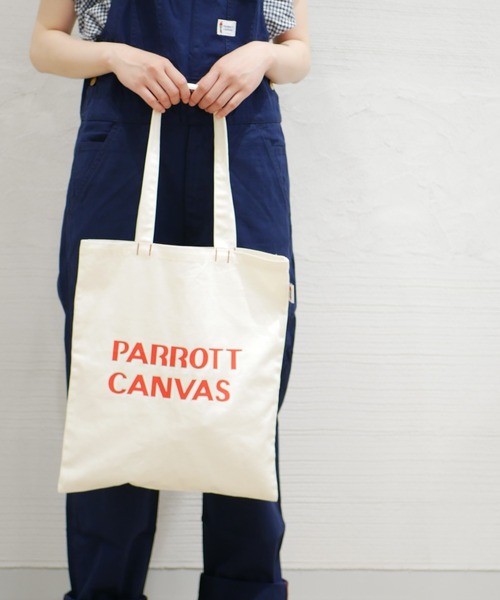 PARROTT CANVAS(パロットキャンバス)の「PARROTT CANVAS/パロットキャンバス Logo Bag(トートバッグ・レディース・グリーン/ホワイト/ピンク/ベージュ・ONE SIZE)」の2枚目の写真