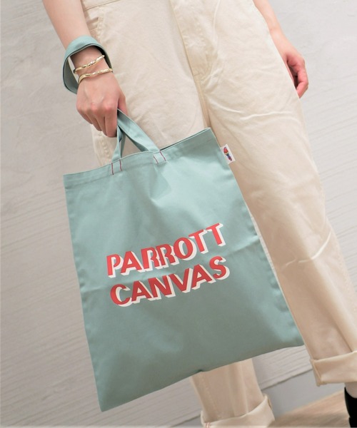 PARROTT CANVAS(パロットキャンバス)の「PARROTT CANVAS/パロットキャンバス Logo Bag(トートバッグ・レディース・グリーン/ホワイト/ピンク/ベージュ・ONE SIZE)」の3枚目の写真
