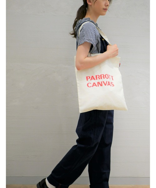 PARROTT CANVAS(パロットキャンバス)の「PARROTT CANVAS/パロットキャンバス Logo Bag(トートバッグ・レディース・グリーン/ホワイト/ピンク/ベージュ・ONE SIZE)」の9枚目の写真