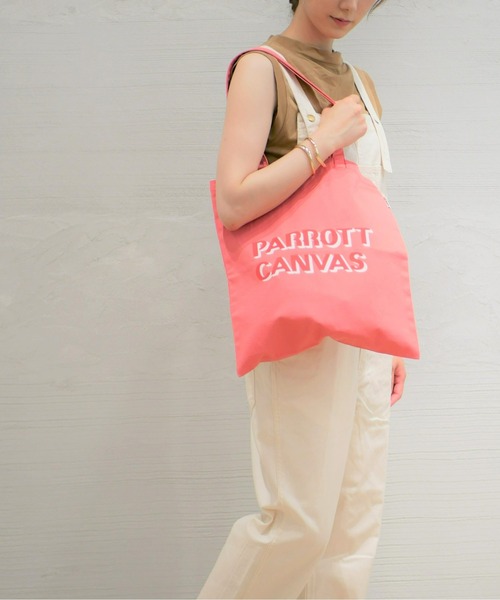 PARROTT CANVAS(パロットキャンバス)の「PARROTT CANVAS/パロットキャンバス Logo Bag(トートバッグ・レディース・グリーン/ホワイト/ピンク/ベージュ・ONE SIZE)」の11枚目の写真