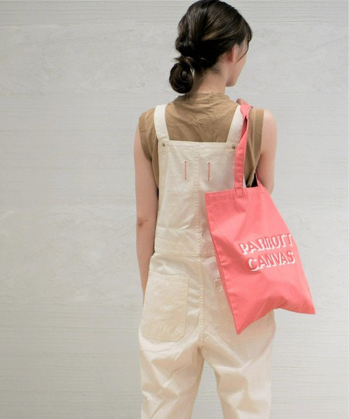 PARROTT CANVAS(パロットキャンバス)の「PARROTT CANVAS/パロットキャンバス Logo Bag(トートバッグ・レディース・グリーン/ホワイト/ピンク/ベージュ・ONE SIZE)」の13枚目の写真