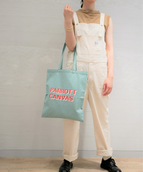 PARROTT CANVAS(パロットキャンバス)の「PARROTT CANVAS/パロットキャンバス Logo Bag(トートバッグ・レディース・グリーン/ホワイト/ピンク/ベージュ・ONE SIZE)」の14枚目の写真