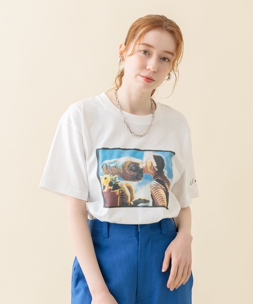 Paradise Picnic(パラダイスピクニック)の「ET フィルムアートTシャツ(Tシャツ/カットソー・レディース・ベージュ/ブルー・FREE)」の2枚目の写真