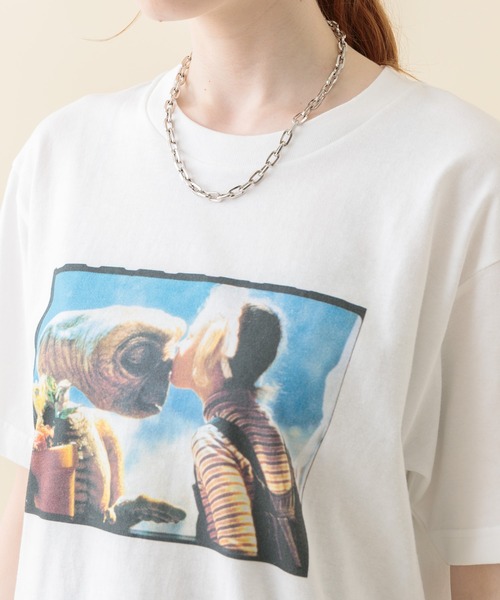 Paradise Picnic(パラダイスピクニック)の「ET フィルムアートTシャツ(Tシャツ/カットソー・レディース・ベージュ/ブルー・FREE)」の11枚目の写真