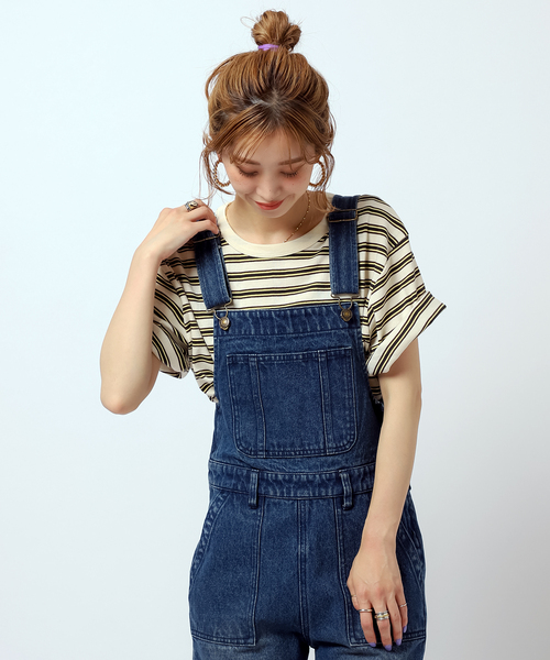 B.C STOCK（ベーセーストック）の「CRH RIB BORDER クルーネックTシャツ（Tシャツ/カットソー・メンズ・ブラウン/アイボリー・MEDIUM/LARGE/SMALL）」の8枚目の写真