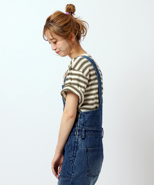 B.C STOCK（ベーセーストック）の「CRH RIB BORDER クルーネックTシャツ（Tシャツ/カットソー・メンズ・ブラウン/アイボリー・MEDIUM/LARGE/SMALL）」の9枚目の写真