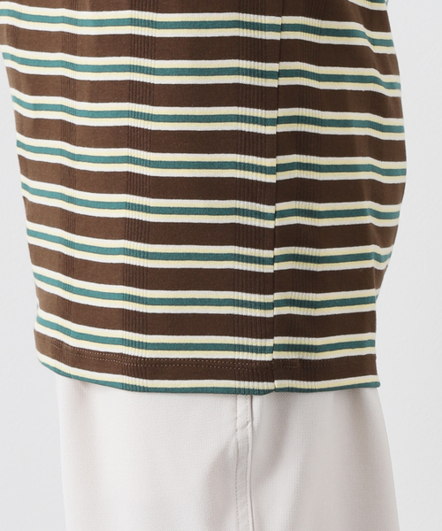 B.C STOCK（ベーセーストック）の「CRH RIB BORDER クルーネックTシャツ（Tシャツ/カットソー・メンズ・ブラウン/アイボリー・MEDIUM/LARGE/SMALL）」の22枚目の写真