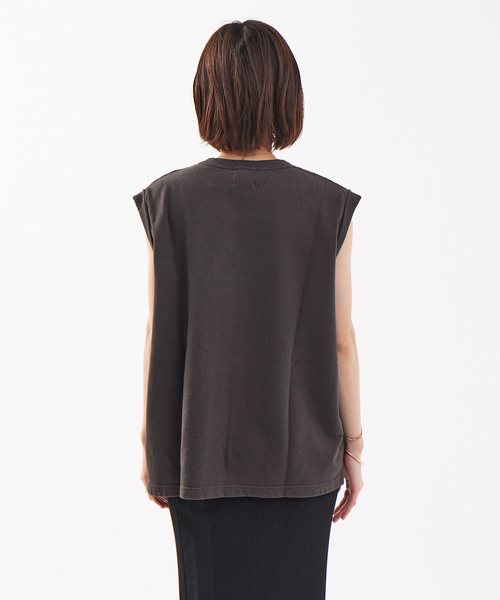 Rouge vif(ルージュヴィフ)の「mucci 別注ミニ裏毛ロゴT(Tシャツ/カットソー・レディース・ホワイト/ブラック・フリー)」の9枚目の写真