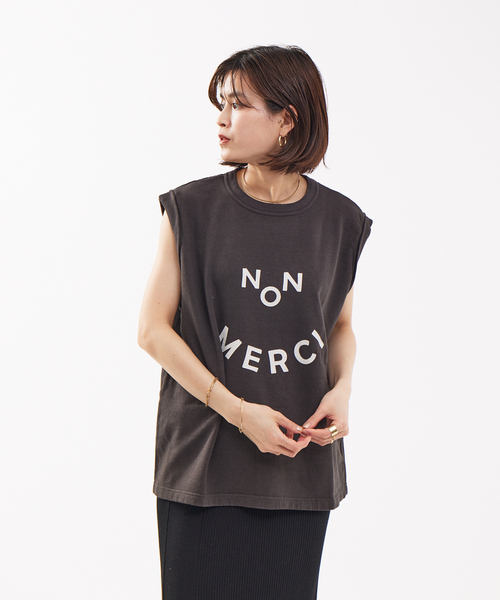 Rouge vif(ルージュヴィフ)の「mucci 別注ミニ裏毛ロゴT(Tシャツ/カットソー・レディース・ホワイト/ブラック・フリー)」の16枚目の写真