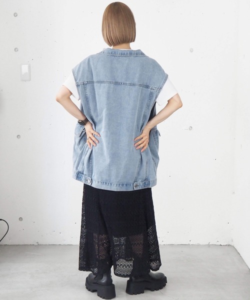 tiptop（ティップトップ）の「デニムBIGベスト（ベスト・レディース・ブラック/ブルー・FREE）」の9枚目の写真