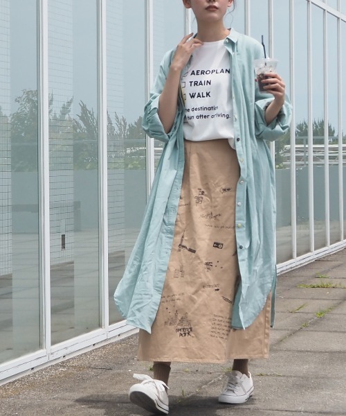 FUNALIVE(ファンアライブ)の「AMERICAN FUDGE トラベルモチーフ5分袖Tシャツ(Tシャツ/カットソー・レディース・グリーン/ラベンダー/ナチュラル/オフホワイト/ブラック・FREE)」の8枚目の写真