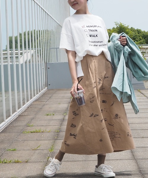 FUNALIVE(ファンアライブ)の「AMERICAN FUDGE トラベルモチーフ5分袖Tシャツ(Tシャツ/カットソー・レディース・グリーン/ラベンダー/ナチュラル/オフホワイト/ブラック・FREE)」の10枚目の写真