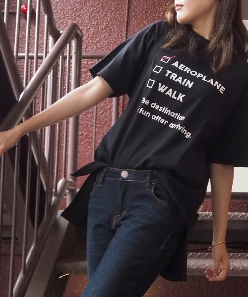 FUNALIVE(ファンアライブ)の「AMERICAN FUDGE トラベルモチーフ5分袖Tシャツ(Tシャツ/カットソー・レディース・グリーン/ラベンダー/ナチュラル/オフホワイト/ブラック・FREE)」の13枚目の写真