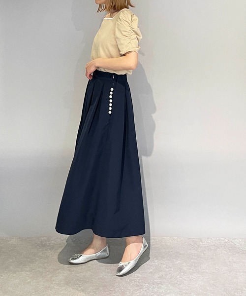 PICCIN PERLA（ピッチンペルラ）の「ポケットパールタックスカート（スカート・レディース・ブラック/ネイビー・S/M）」の11枚目の写真